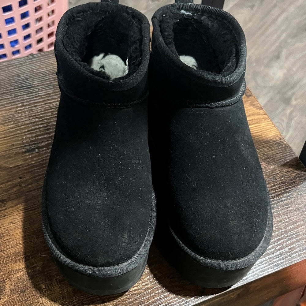 UGG Black Suede Ankle Boots